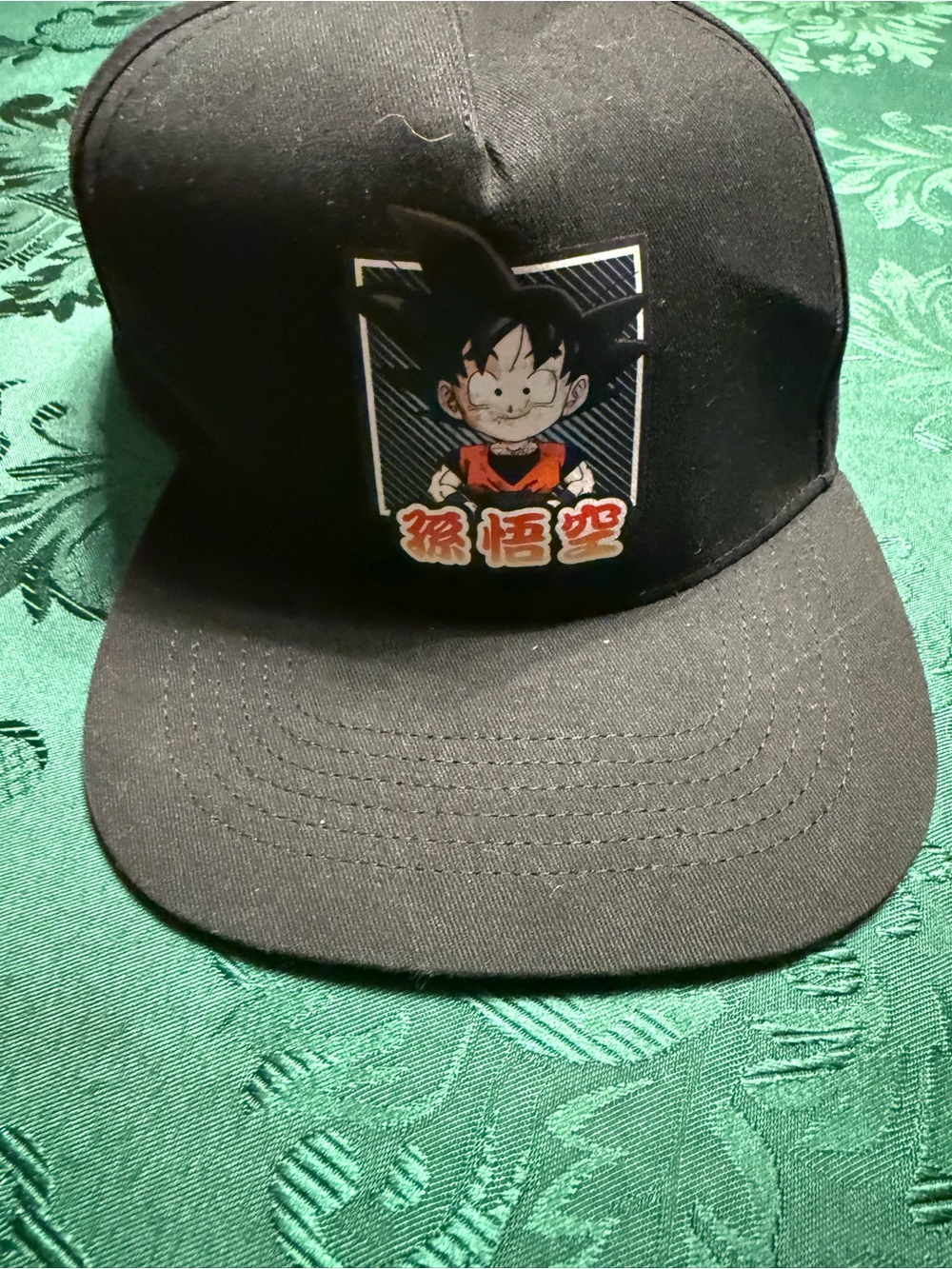 Black Graphic Snapback Hat with Anime Character Goku dragon ball Z hat